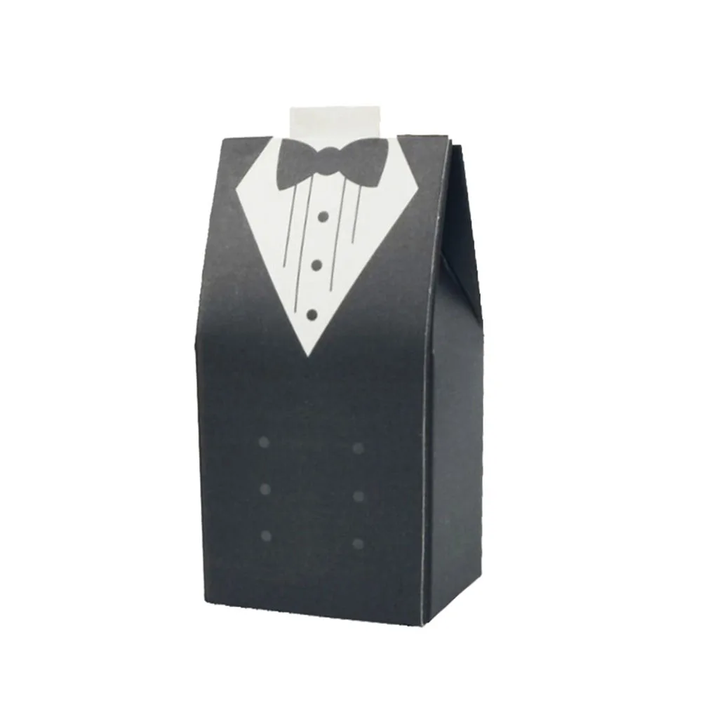 100pcs Creative Wedding Suits Paper Candy Box Candy Boxes Chocolate Gift Treat Boxes Party Favor