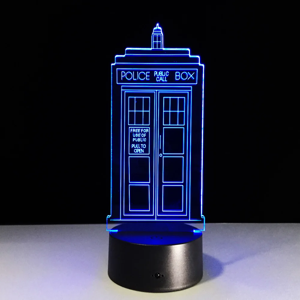 Doctor Who TARDIS 7 color changing visual illusion LED lamp visual