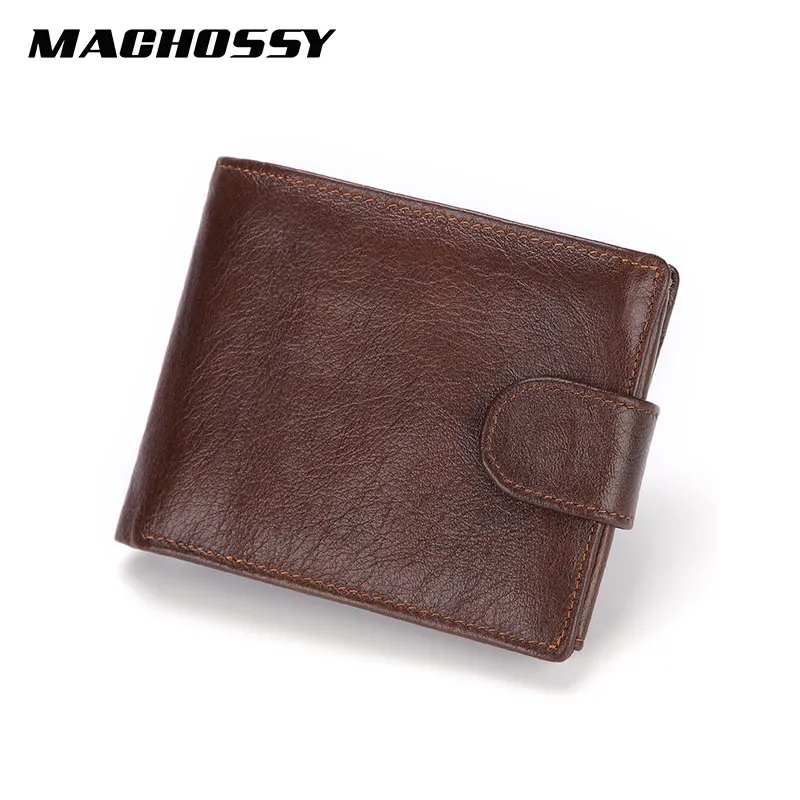 

Brand Men Wallets Genuine Leather Short Coin Purse Fashion Hasp Wallet For Male Portomonee with Card Holder Photo Holder