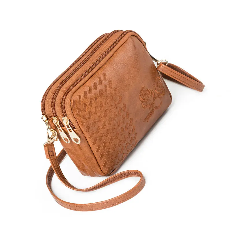 REPRCLA جديد ثلاثة المقصورات Crossbody حقائب للنساء الأزياء حقيبة كتف صغيرة التطريز حقائب سيدات مصمم محفظة