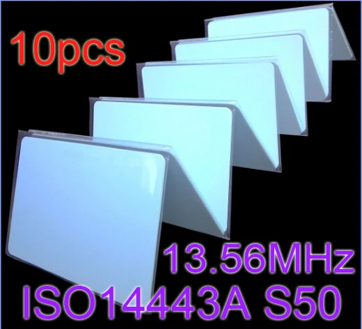

10pcs/Lot RFID Card 13.56Mhz ISO14443A MFS50 Re-writable Proximity Smart Card NFC Card 0.8mm Thin For Access Control System