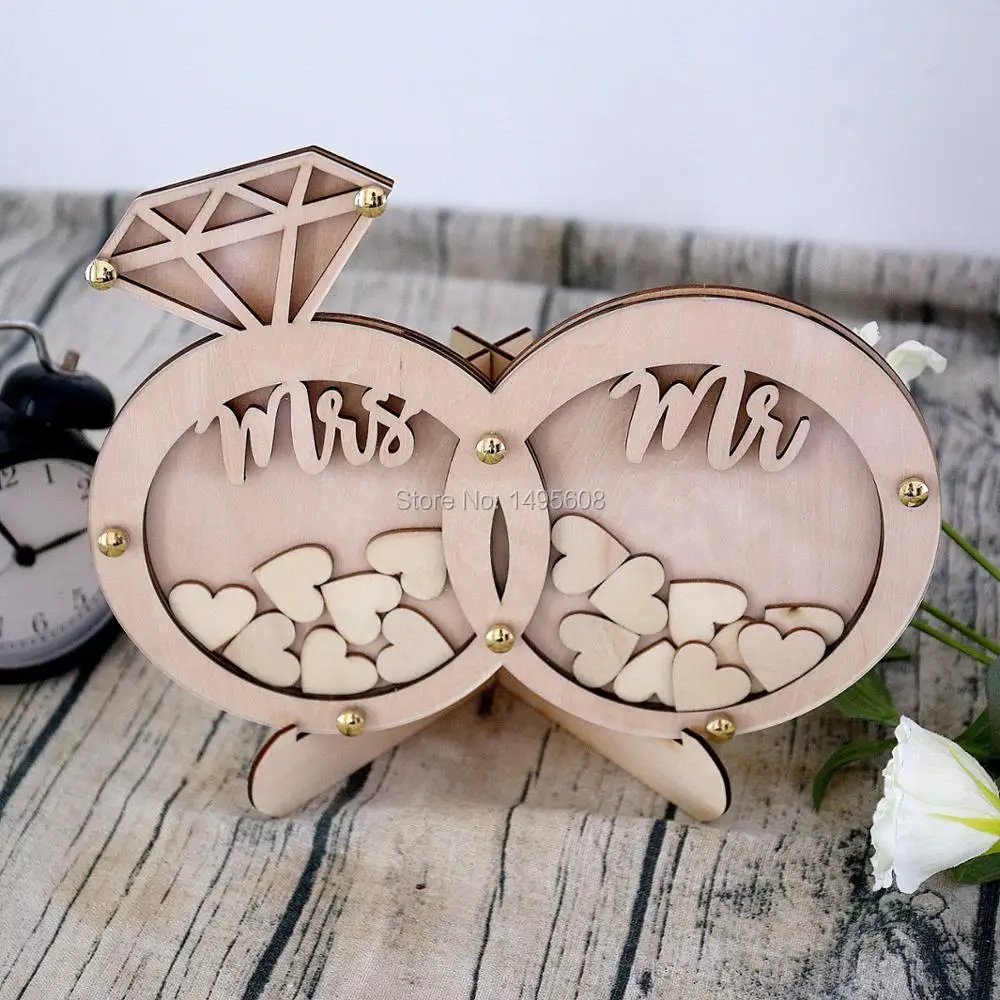 Wedding Guest Book Rings, Wood Guest Book, Book, Wedding Book Alternative, drop box, Ideas, W
