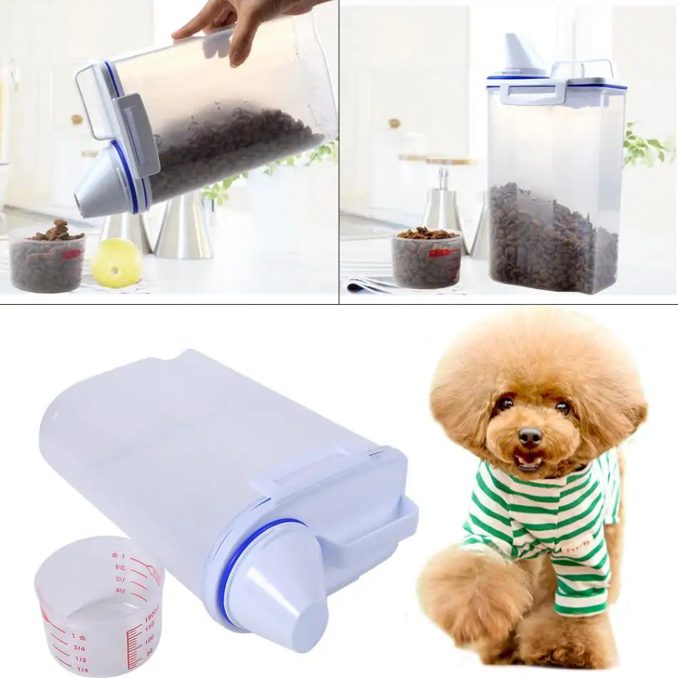 Pet Food Storage Containers Set Dog Cat Dry Food Dispenser Easy Pour