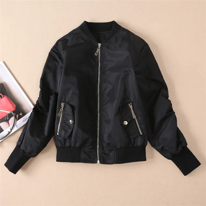 Tout Luxe Vert De Solide Black Noir Bomber green Vestes Loisirs Mode Vintage Femmes Veste Piste Automne Et Casual Baseball Manteau XO8anI