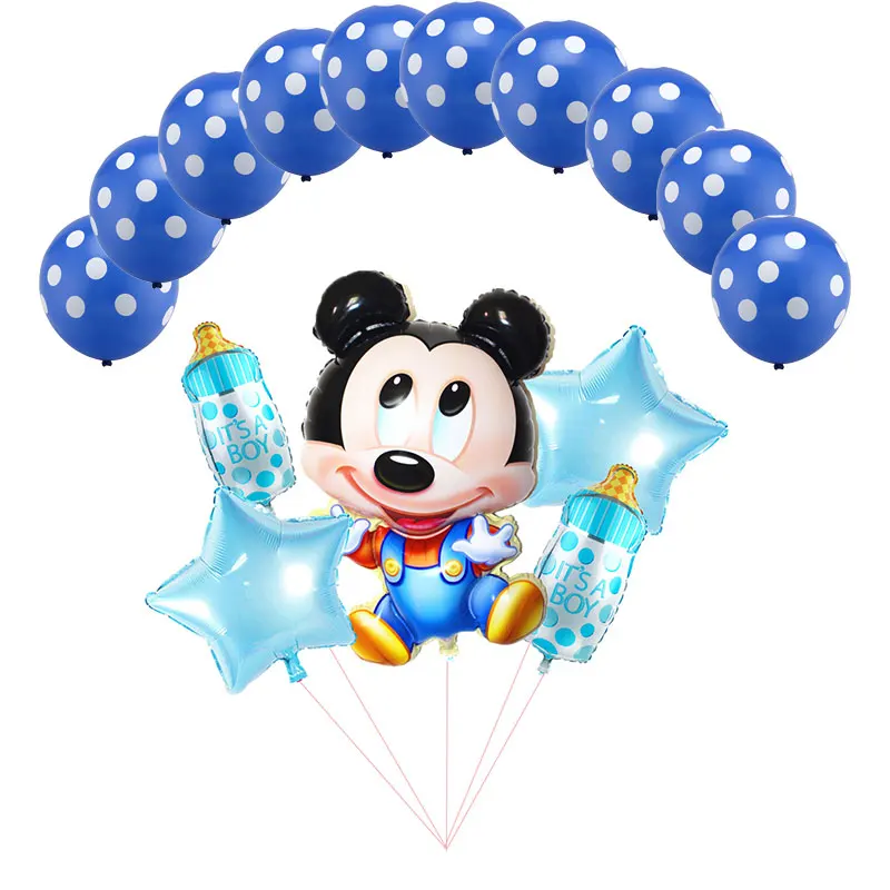 

15pcs Mickey Minnie Helium Balloons Star Heart Latex Globos Baby Shower Birthday Party Decor Supplies KidsToys