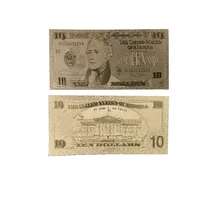 Горячая Распродажа сувениров хорошего качества США 10 долларов 24 К золото банкноты 99.9% золотые банкноты из фольги доллар коллекция банкноты