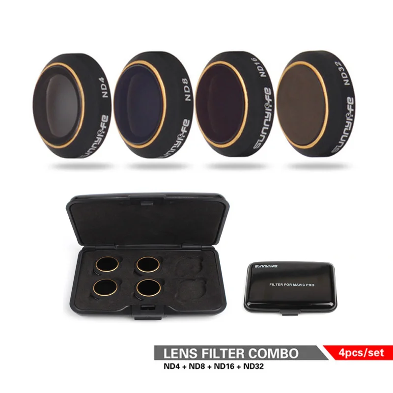Snap On ND Filters Set 4Pcs ND4/8/16/32 Camera Lens Filter Bundle set Kit For DJI for MAVIC Pro/Mavic Platinum Drone | Электроника