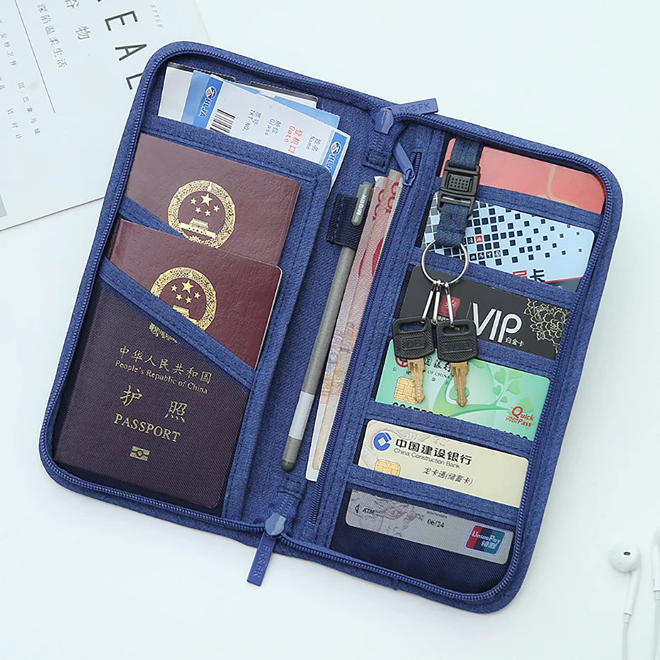 RFID Блокировка паспорта документов сумка для хранения путешествия Кредитная карта ID карты Обложка наличные Органайзер держатель с ремешком на руку