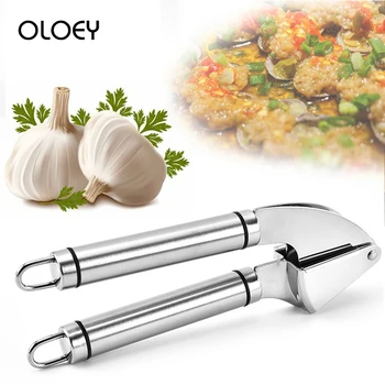 

OLOEY Stainless Steel Garlic Presses Manual Kitchen Garlic Tools Slicer Ginger Crusher Household Food Vegetable Cooking Gadgets