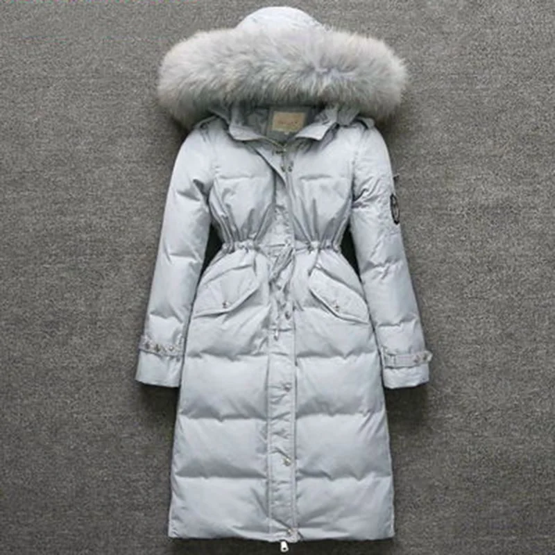 À turquoise rose Laveur Duvet Canard Hiver De Taille gris Dames Raton Chaud Bas Outwear Fourrure Mince Vers 90 Femelle Blanc Femmes F715 Veste Réel 2018 Noir Le Capuchon Manteau npfaqa