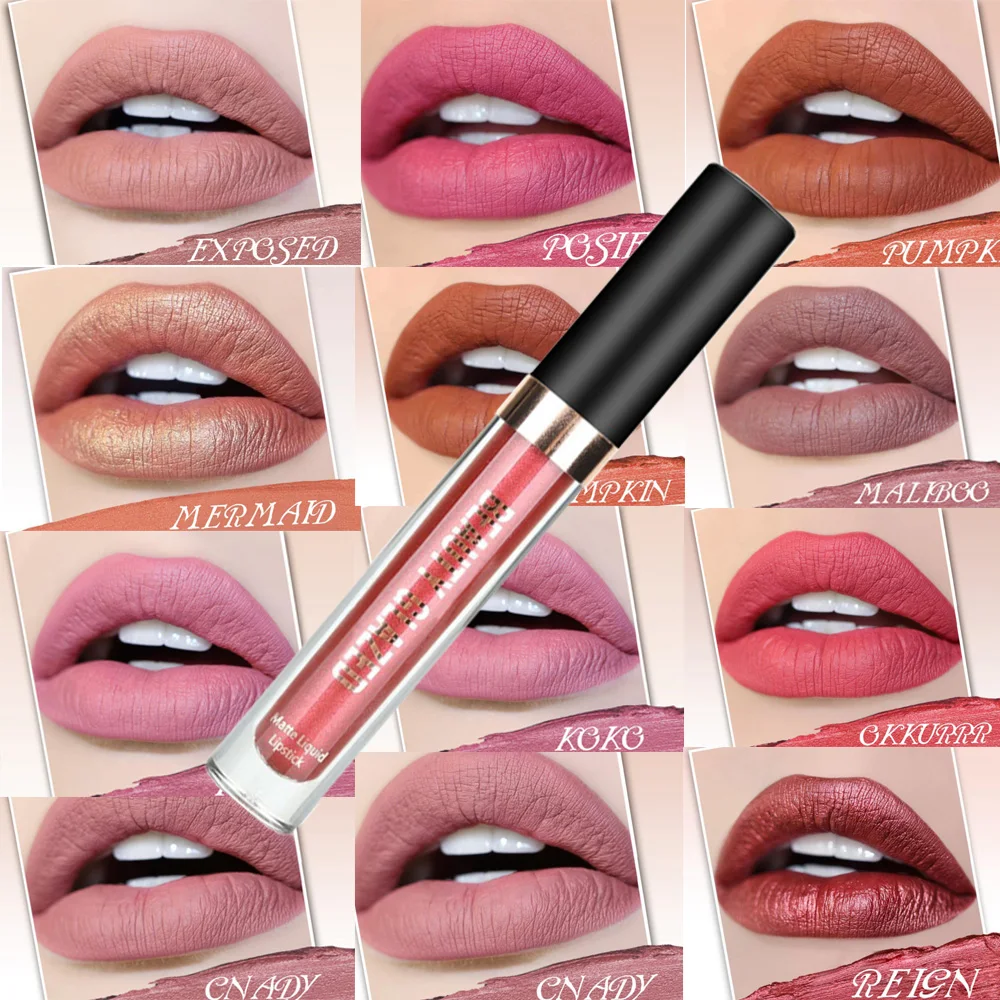 10 Colores A Prueba De Agua Mate Labial De Labios Rojos De Larga