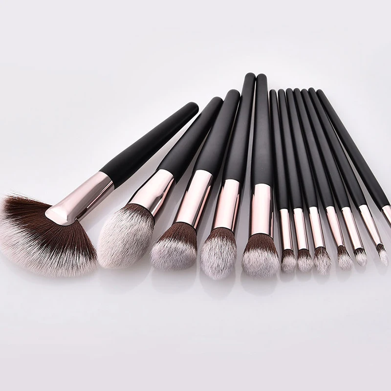 

12pcs Eyeshadow Makeup Brushes Set pincel maquiagem Pro Rose Gold Eye Shadow Blending Make Up Brushes Soft Synthetic Hair