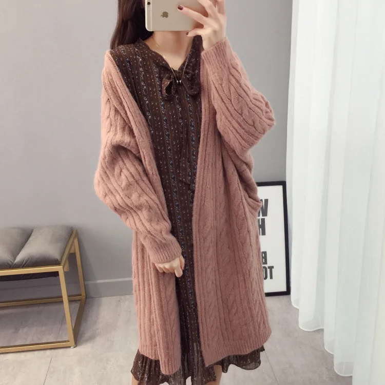Harajuku Cardigan Women's Sweater Autumn Winter Long Cardigan Coat 2019 New Fashion Women's Clothing Twist Ladies Sweater (19)