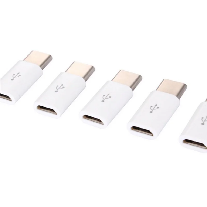 5 шт./лот USB 3,1 type C штекер Micro USB Женский адаптер type-C Конвертер Разъем USB-C черный и белый