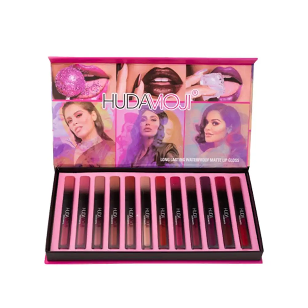 

Moisturising Lip Gloss Lipstick Set Of 12 Multi-Color Modern Durable Non-Stick Glamour Lipstick Matte Misty Smooth High Quality