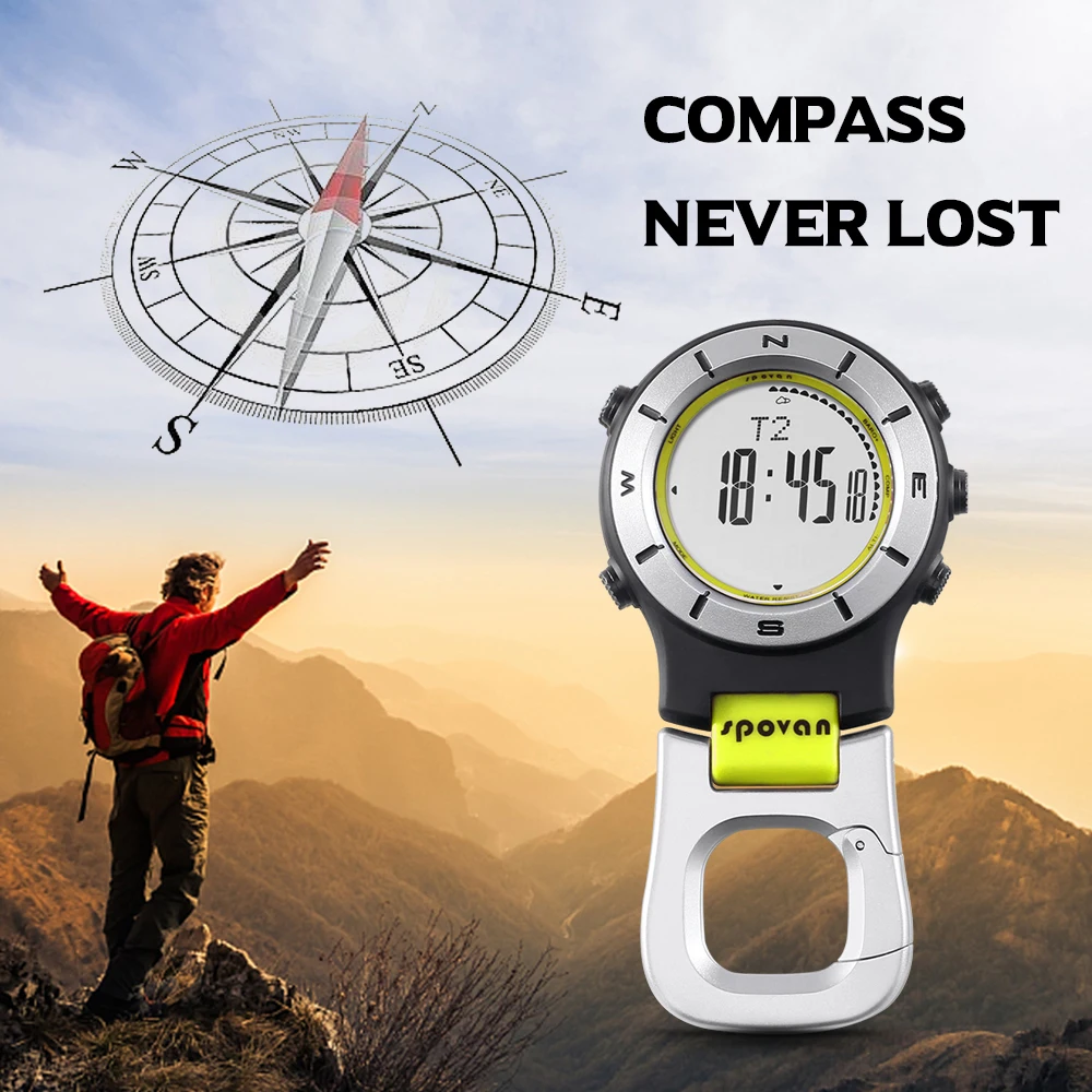 SPOVAN альтиметр барометр термометр высота Смарт часы компас цифровые спортивные альпинистские Пешие прогулки Рыбалка Карманные Часы