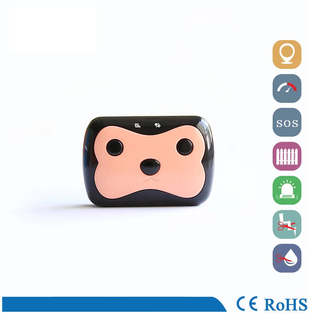 Mini Pet GPS Tracker Waterproof Smart GPS Tracker With Collar For Pets Cat Dog GPS+LBS Location Free APP LED Indicator