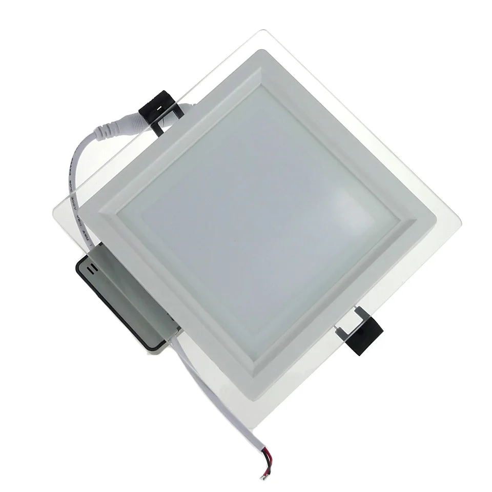 Светодиодный светильник с регулируемой яркостью, стеклянный встраиваемый потолочный панельный светильник, 6 Вт, 12 Вт, 18 Вт, энергосберегающая лампа, кухонный светильник, закрепление 220 В, в