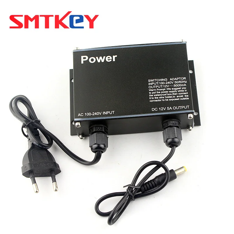 

SMTKEY DC 12V 5A High Quality Waterproof Outdoor IP67 Power Supply For CCTV Camera
