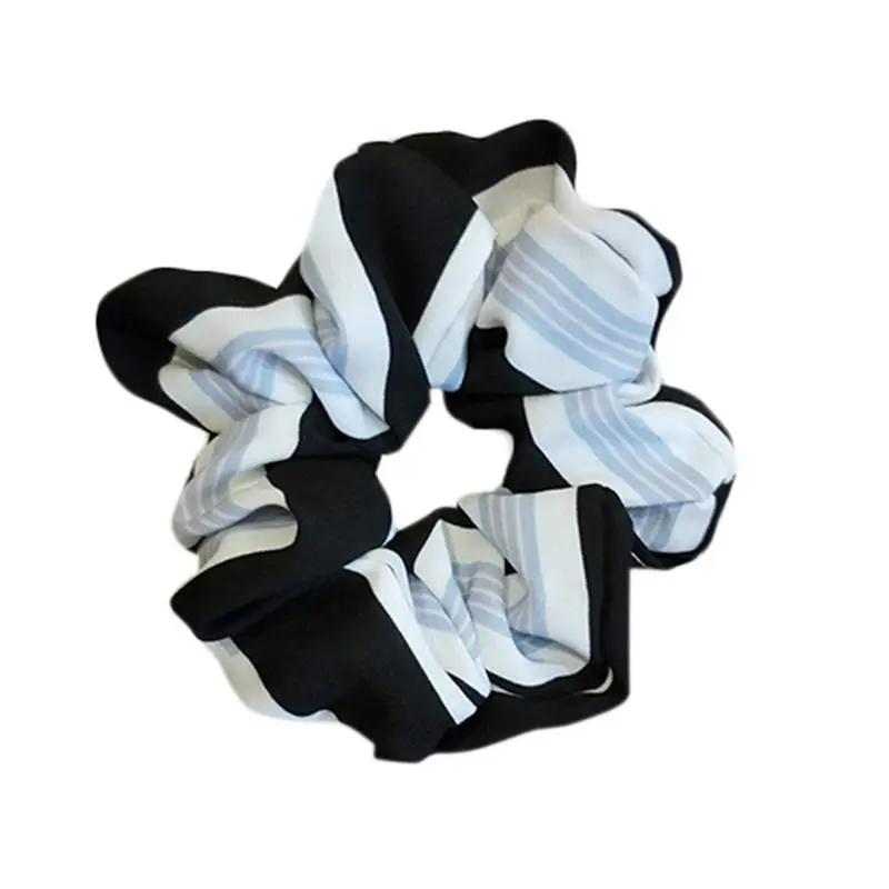 MISS M Hair Scrunchies Striped Solid Color Hair Ring For Women Elastic Head Bands Hair Tie Scrunchies Ponytail Holder Rope