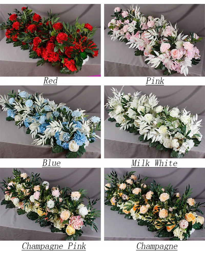 Flone 50cm Artificial Silk Rose Flower Row For Pink Wedding Decoration Arch Road Lead Window Party Decor Fake Flowers Home Art (5)