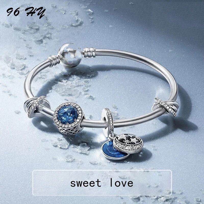 

New Perfect Logo Charm Engraved S925 Sterling Sliver Snake Chain Beads Bracelet Diy Bracelet For Women Pendant Jewelry Gift