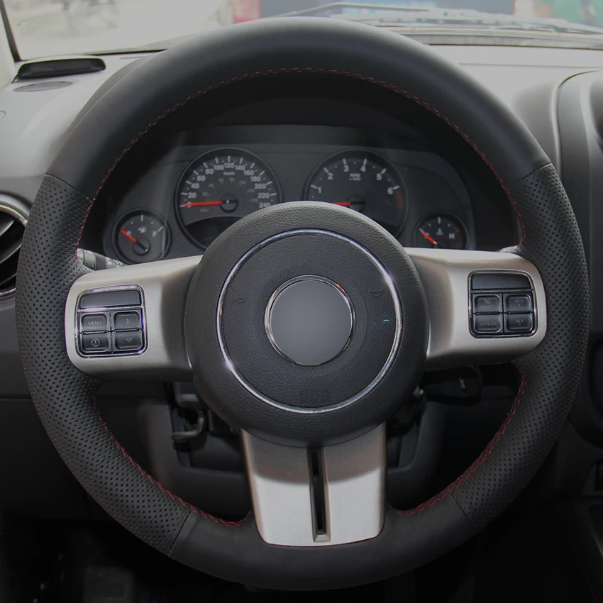 Black Synthetic Leather Car Steering Wheel Cover for Jeep Grand