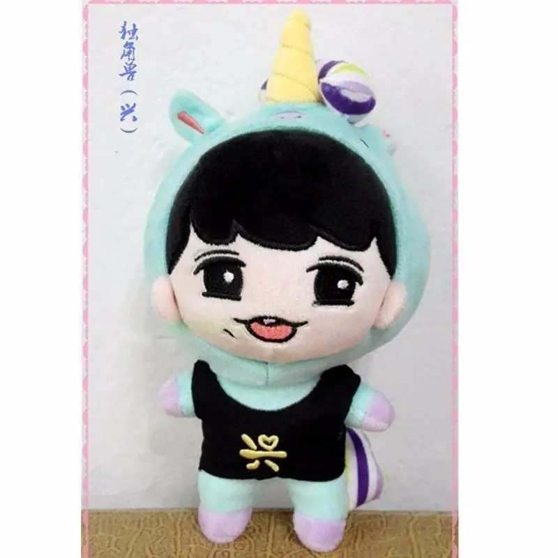 [PCMOS] 2017 ÍDOLO KPOP EXO LAY Unicórnio 23 cm/9 inch de Pelúcia Macia Toy Stuffed Boneca Feito À Mão suporte Dom Coleção 17030709