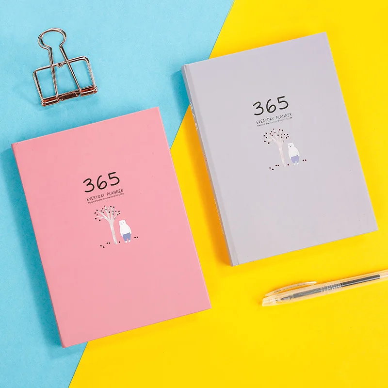 2019 Kawaii Cute Rabbit Schedule Planner paper Note book 365 days Weekly Monthly Yearly Organizer 32K Notebook | Канцтовары для