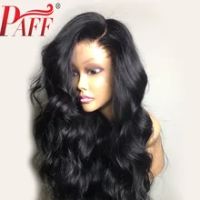 PAFF 13*4 человеческие волосы на кружеве, парик без клея, боковая часть, перуанские волосы remy, парик, предварительно выщипанные отбеленные узлы, Омбре и черный цвет