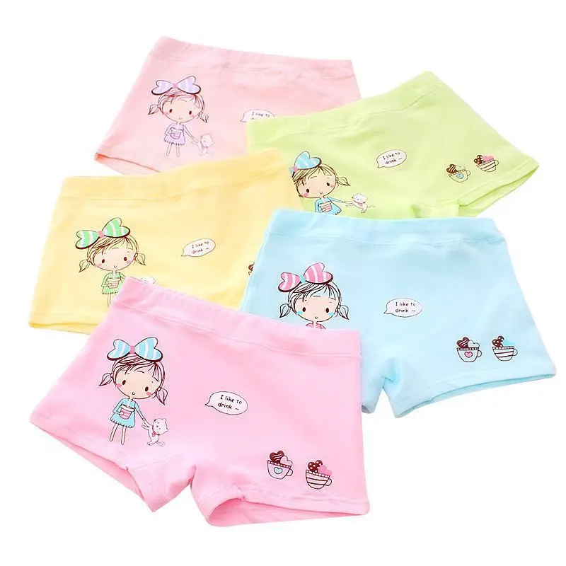 5Pcs Baby panties for Girls underpants Cotton Cute New Breathable Soft Cartoon Animal Print Underwear Panties Training Briefs