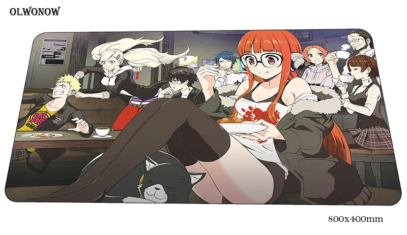 Persona 5 Коврик для мыши 80x40 см игровой коврик для мыши с обработанным краем ноутбук с алюминиевым корпусом стол коврик толстый padmouse игры pc gamer коврики геймпад - Цвет: Size 800x400x2mm