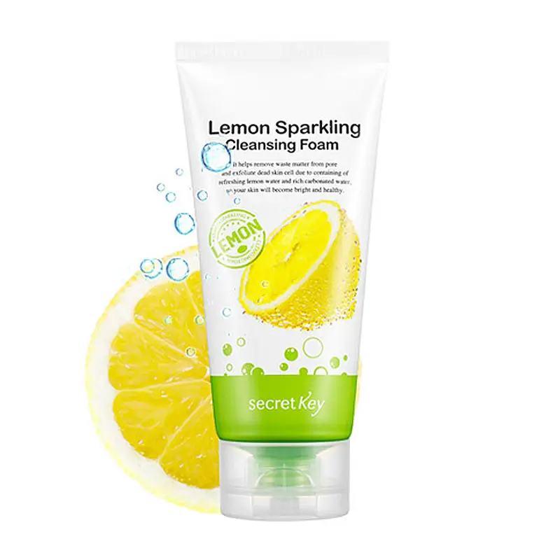 SECRET KEY Lemon Sparkling Cleansing Foam 120ml Smoothie Exfoliating Gel Revitalising Gel Remove Dead Skin Scrub Korea Cosmetics