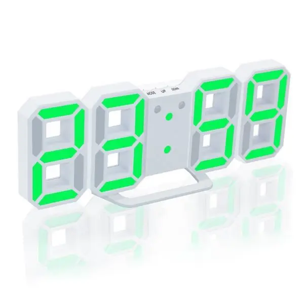Современный 3D светодиодный цифровой часы настольные часы 24 или 12 часов дисплей Будильник Повтор Будильник для дома номер Наклейка подарок - Цвет: WG