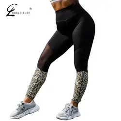 Женские леггинсы с леопардовым принтом CHRLEISURE для фитнеса, тренировки, сетки, строчки, женские брюки, бодибилдинг, тренажерный зал, женские