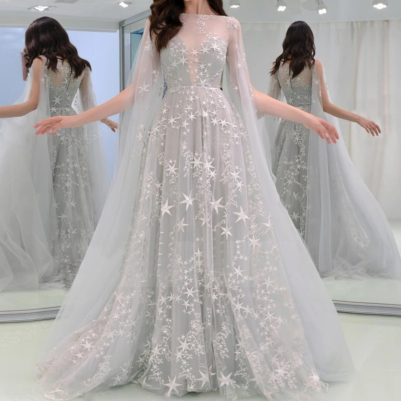 

Women dress Sexy Boat Neck Tulle Perspective Wedding Party Dresses