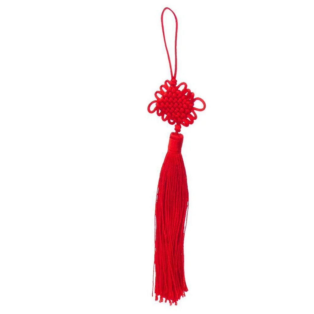 Vintage Simple Chic Chinese Knot Tassel Car Pendant Hanging Antique Coin Shape 
