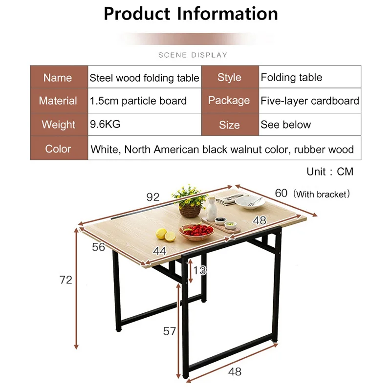 Outdoor Simple Folding Table Small Apartment Household Living Room Foldable Dining Table Study Desk Home Furniture