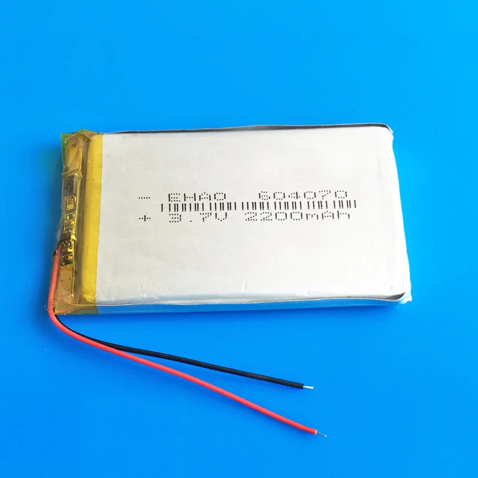 

604070 3.7V 2200mAh lipo polymer lithium rechargeable battery for GPS navigator DVD power bank Tablet PC PAD PDA Laptop speaker