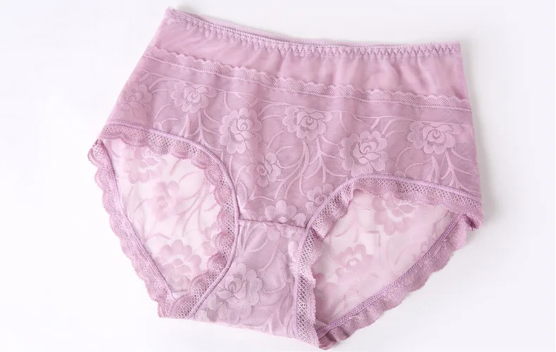 Transparent Panties Women Underwear Plus Size XL XXL XXXL XXXXL Sexy Full Lace Floral Briefs Sexy Intimates Lingerie Mid Waist  13