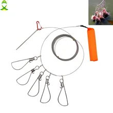 JSM 6 м рыболовный замок Пряжка из нержавеющей стали замок живой рыбы рыболовный Стрингер для рыболовных снастей с поплавком и пластиковой ручкой
