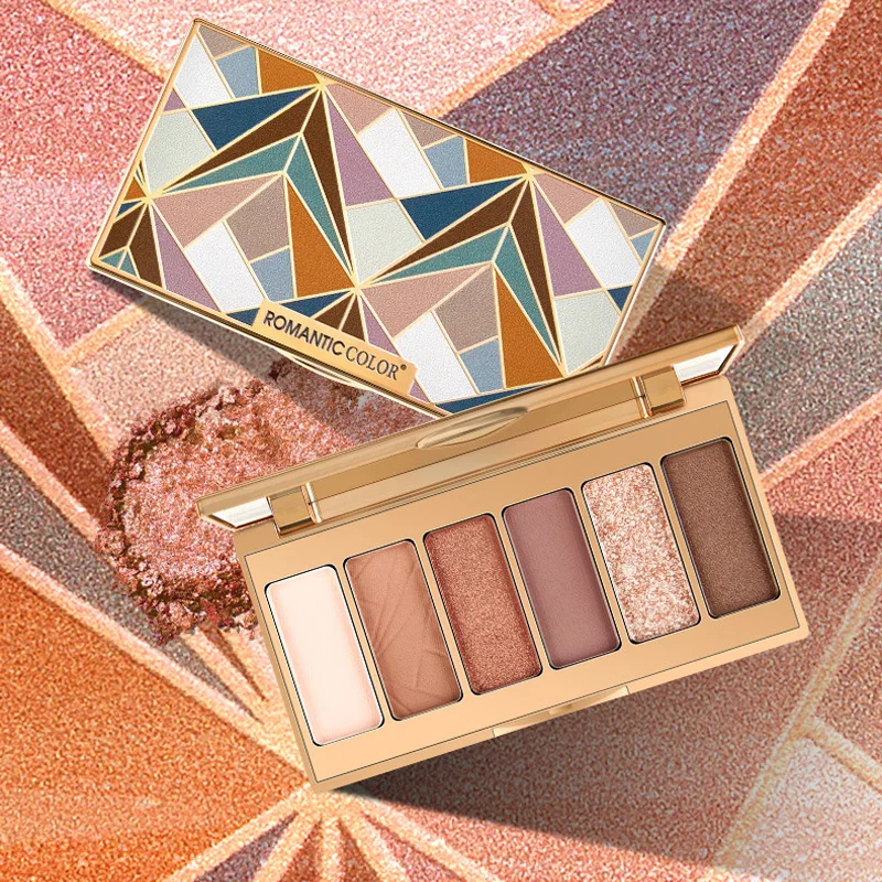 

Romantic Color 6 colors Eyeshadow Palette Glitter Shimmer Matte Pigmented Eyeshadow Makeup Cosmetics