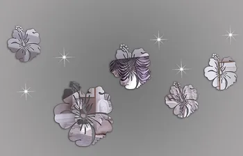 

MEYA Set of 6PCS Flower Mirror Stiker ,3D Crystal Mirror Wall Decal&Murals For Living Bedroom Home Deco