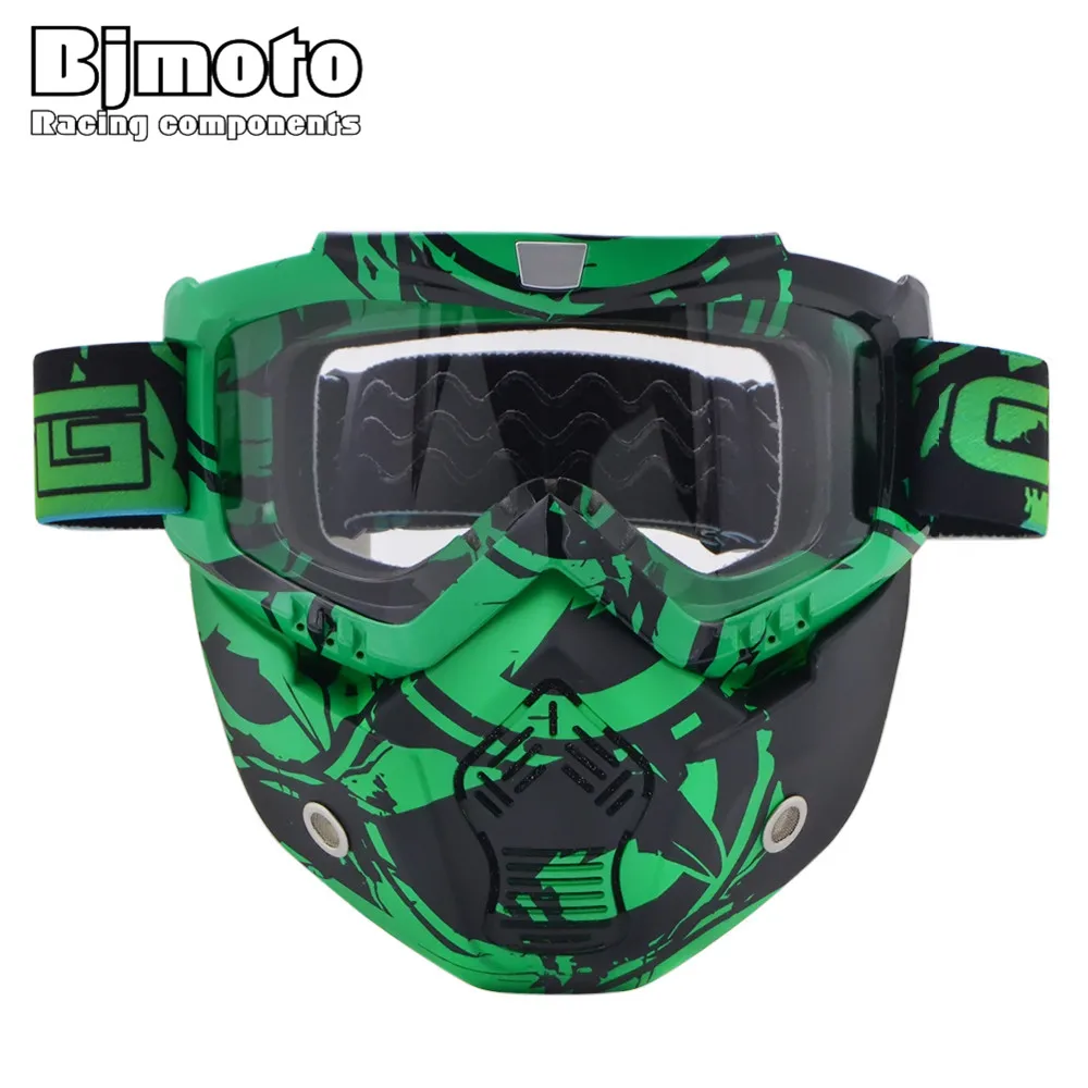 Bjmoto Windproff Съемные очки для мотокросса фильтр рта модульная мотоциклетная