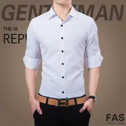 HCXY мужские модные рубашки 2015 Для мужчин платье рубашки Slim Fit Повседневная Блузка отложной воротник уникальная горловина Стильный длинным