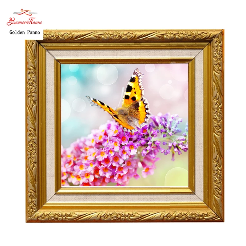 

Golden Panno,14CT 11CT DMC hand made cross stitch kits,5d diy 3d needlework Yellow butterfly Needlework embroidery Cross Stitch