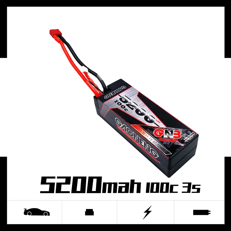 

Gaoneng 5200mAh 3S1P 11.1V 100C/200C Hardcase LiPo Battery pack with Deans Connectors T Plug for RC Car four drive RC Car boat