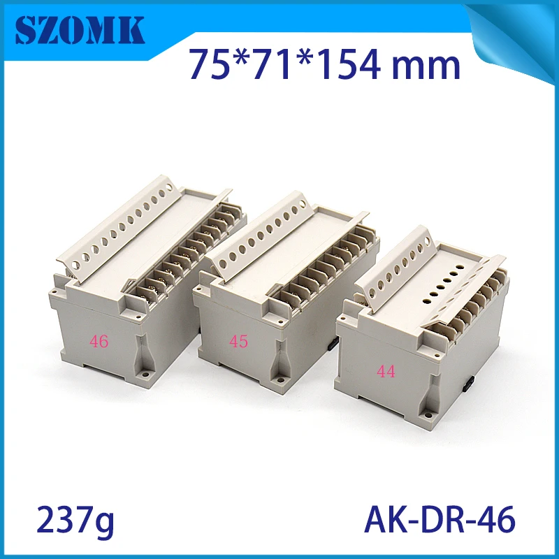 szomk plastic din rail power supply enclosure project box PLC plastic enclosure for electronics din rail junction housing (9)