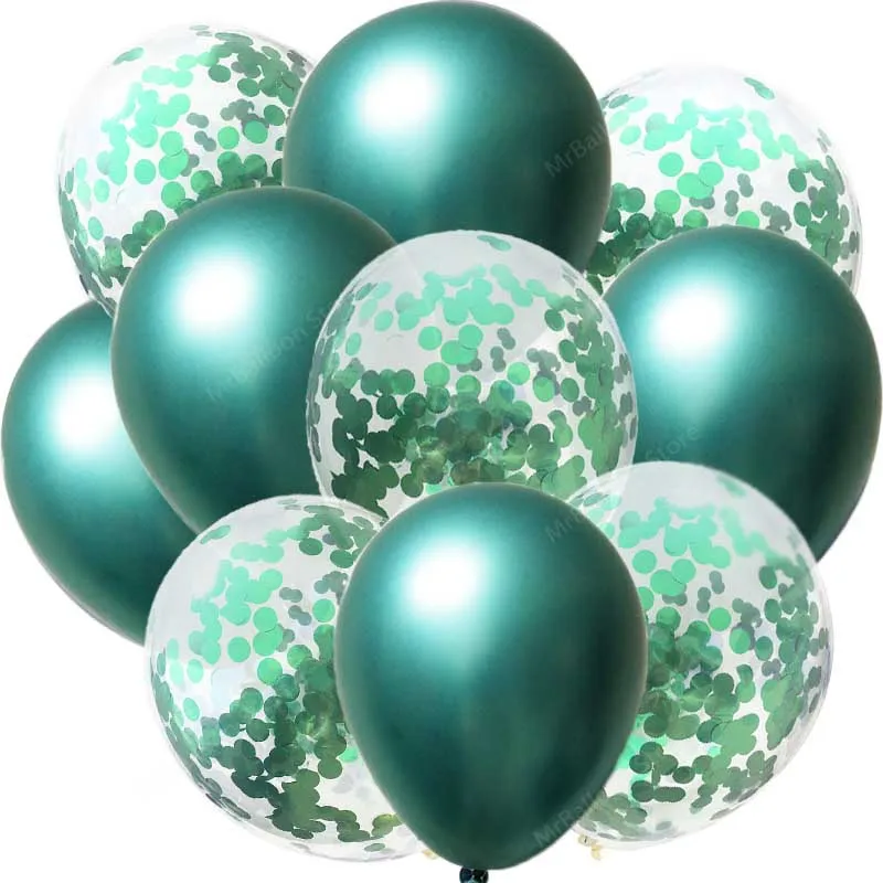 10 шт. 12 дюймов металлические цвета латексные шары воздушные шары с конфетти надувной шар для дня рождения, свадьбы, вечеринки