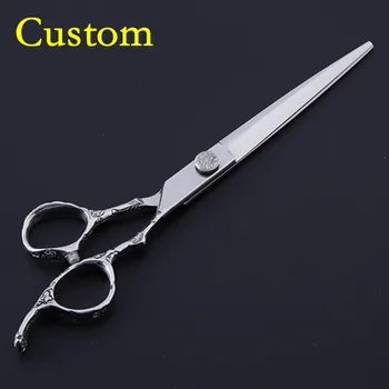 

Custom High-grade professional 7 inch Japan 440c alloy Plum handle cut hair scissors shears cutting barber hairdressing scissors